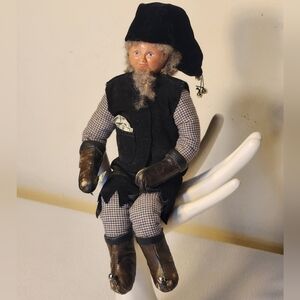 OOAK Vintage Elf Gnome Weathered Hillbilly Character Doll With Money